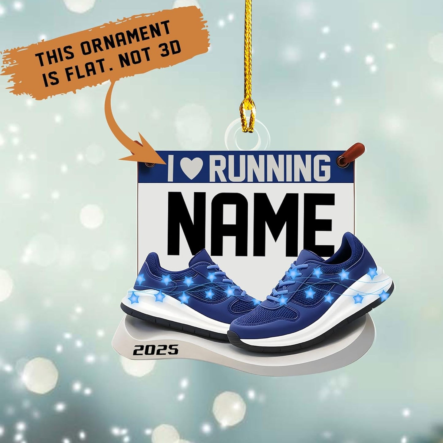 Personalized Running Ornament – Custom Marathon Acrylic Ornament, Runner Christmas Gift, Race Finisher Decoration TM5