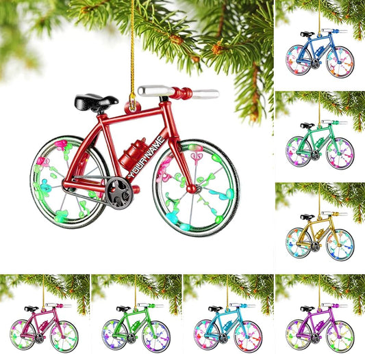Personalized Cycling Ornament – Custom Name Acrylic Bicycle Christmas Decoration, Sport Holiday Keepsake TB15