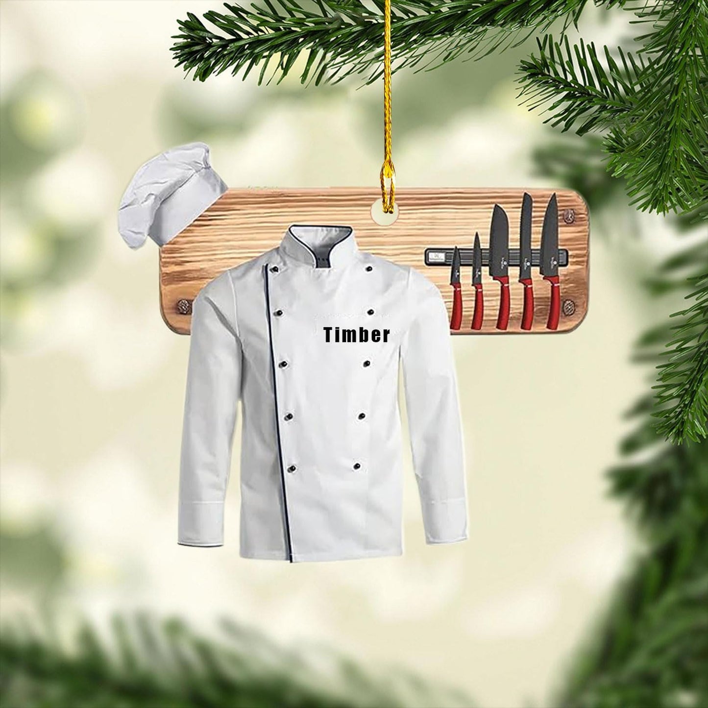 Personalized 2025 Custom Chef Hat Ornament, Cooking & Baking Christmas Ornaments for Tree & Gifts N03