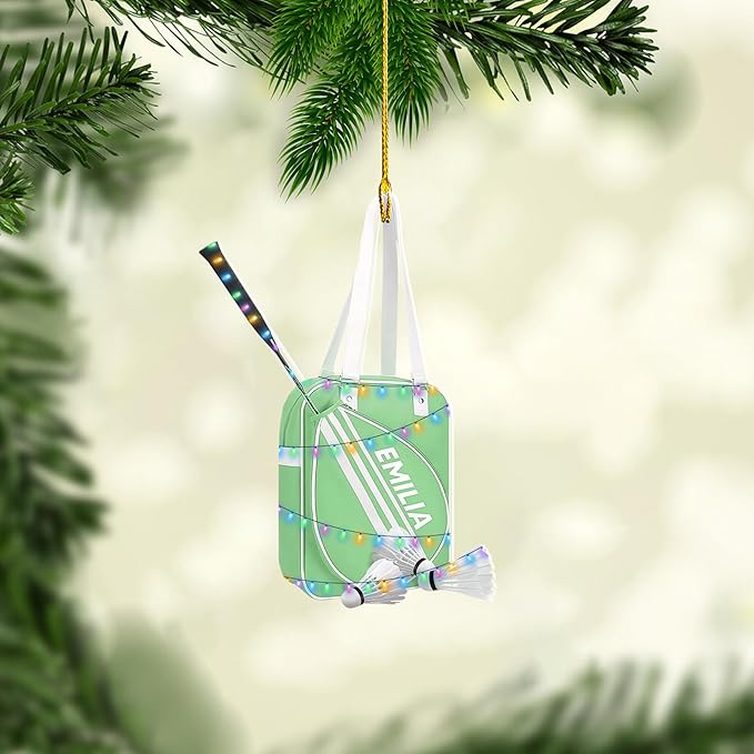 Pesonalized Christmas Gift for Badminton Players, Sports Lovers Badminton Ornament LL33