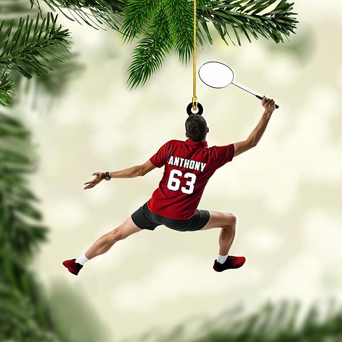Pesonalized Christmas Gift for Badminton Players, Sports Lovers Badminton Ornament LL29