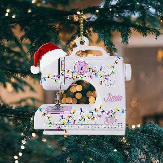 Personalized Sewing Machine Ornament - Custom Christmas Gift for Sewing Lovers LL14