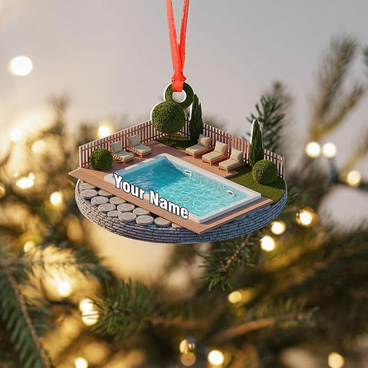 Custom Swimming Ornament - Swimmer Christmas Gift for Boys, Girls & Pool Lovers LL21