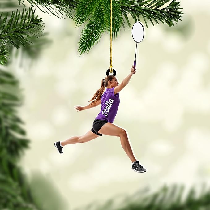 Custom Christmas Gift for Badminton Players, Sports Lovers Badminton Ornament LL23