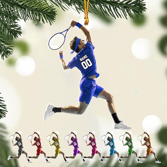 Personalized Tennis Christmas Ornament N08