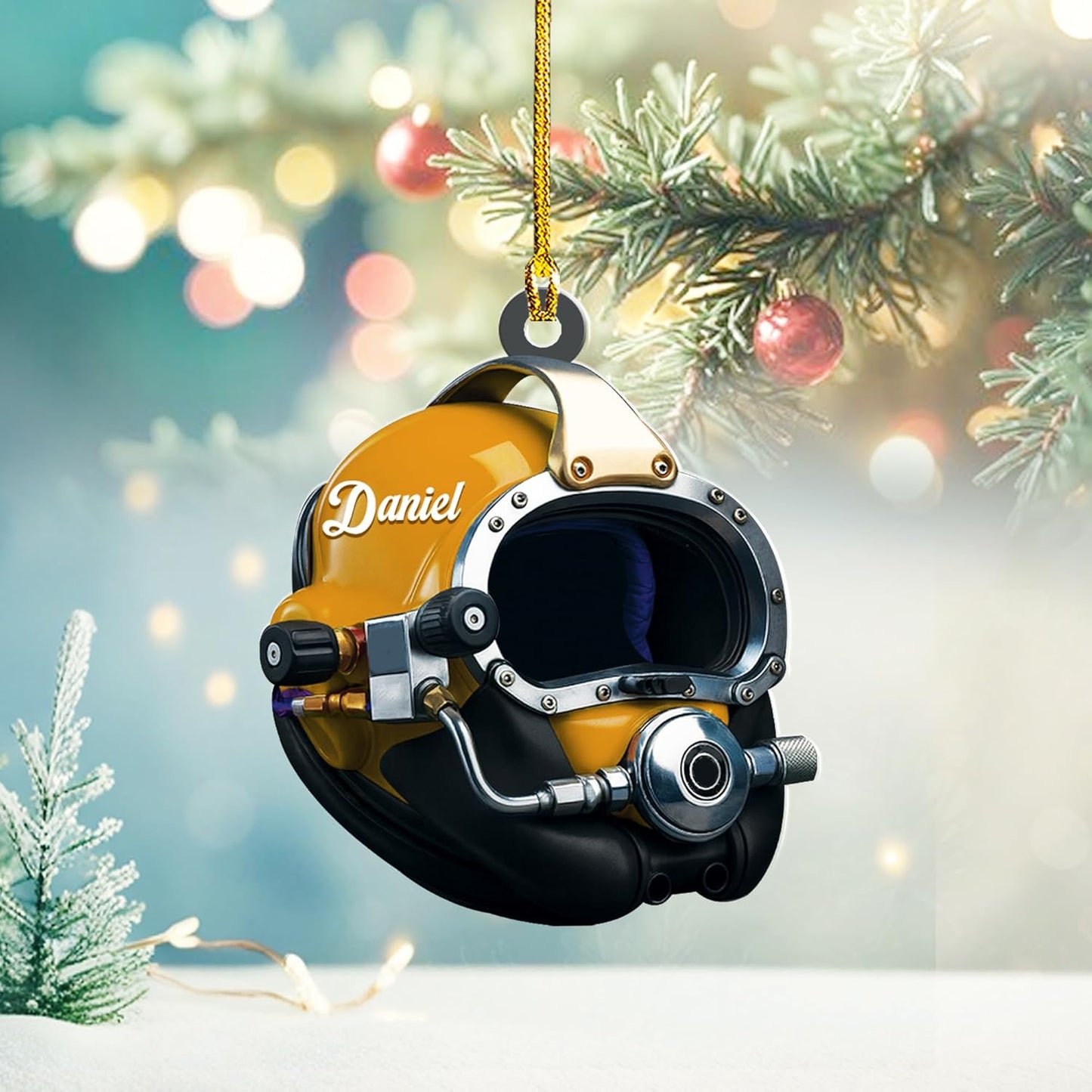 Custom Name Diving Ornament – Personalized Acrylic Scuba Diver Christmas Keepsake, Underwater Gift TSD20