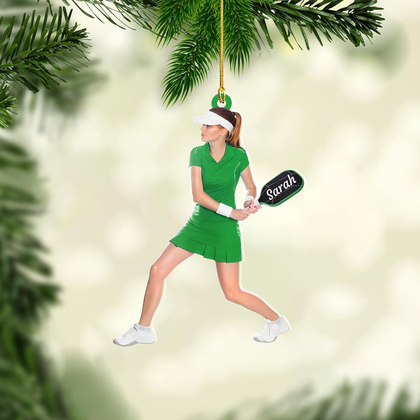 Custom Face & Name Pickleball Player Ornament – Pickleball Christmas Ornament Style 7