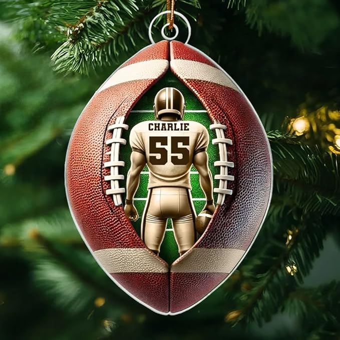 Personalized Football Player Ornament - American Football Ornament Gift LL33