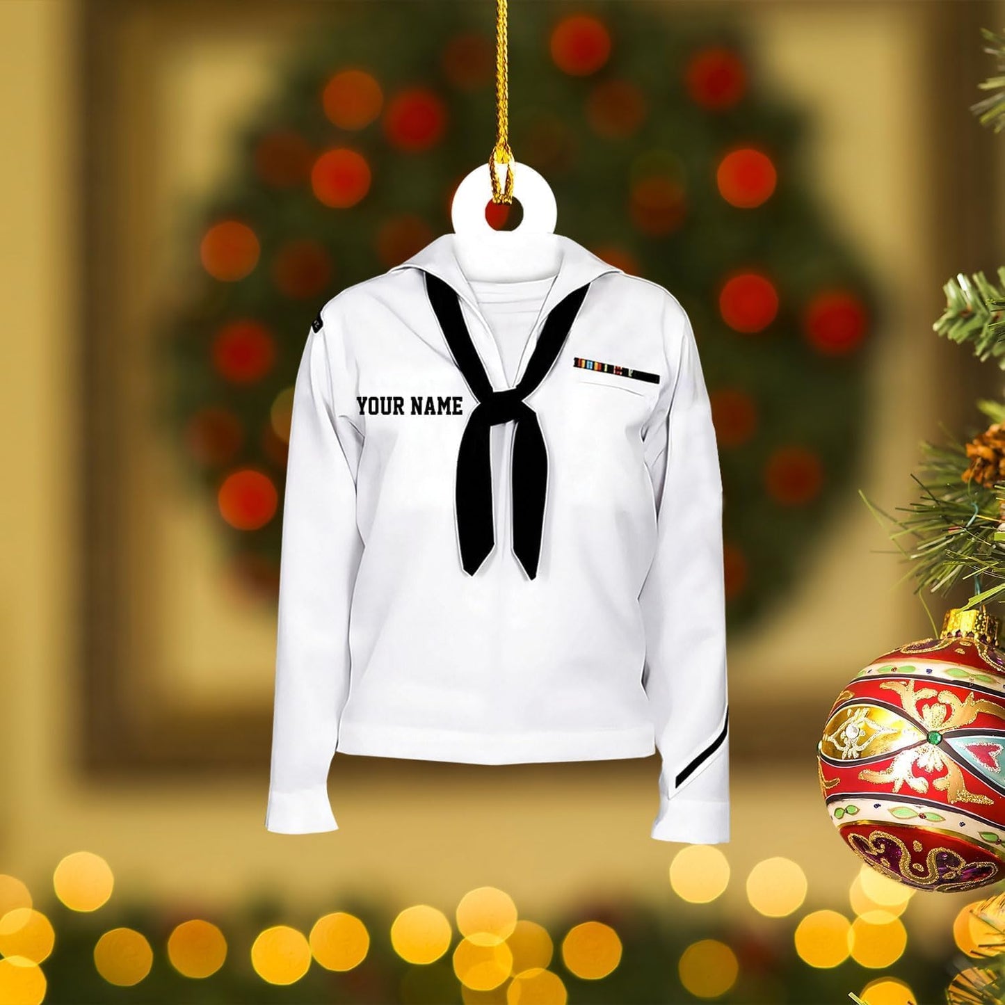 Custom Name Sailor Ornament – Personalized Captain Acrylic Sailing Ornament, Nautical Christmas Tree Decoration for Navy Lovers TS21