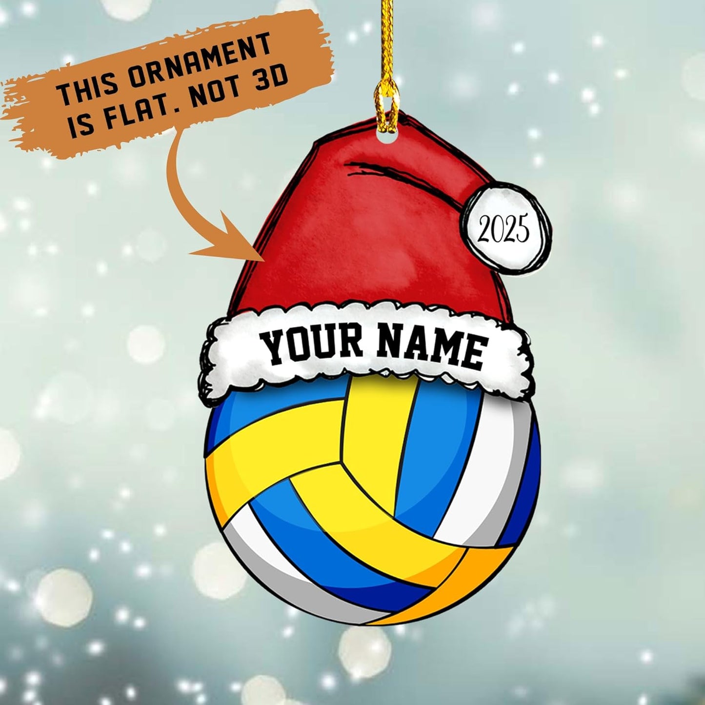 Personalized Volleyball Ornament, Custom Volleyball Player Gift Sports Ornament 2025 Gift for Sport Lover TV14
