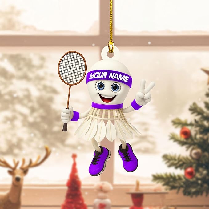 Pesonalized Christmas Gift for Badminton Players, Sports Lovers Badminton Ornament LL40