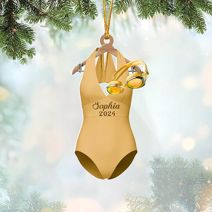 Personalized Swimming Ornament - Custom Swimmer Christmas Gift for Boys, Girls & Pool Lovers LL4