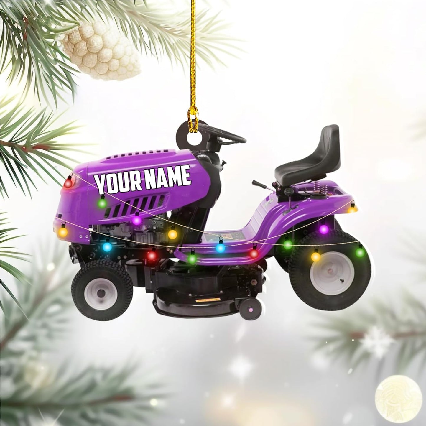 Personalized Lawn Mower Christmas Ornament | Custom Lawn Care Holiday Tree Decoration for Gardeners & Landscapers TG110