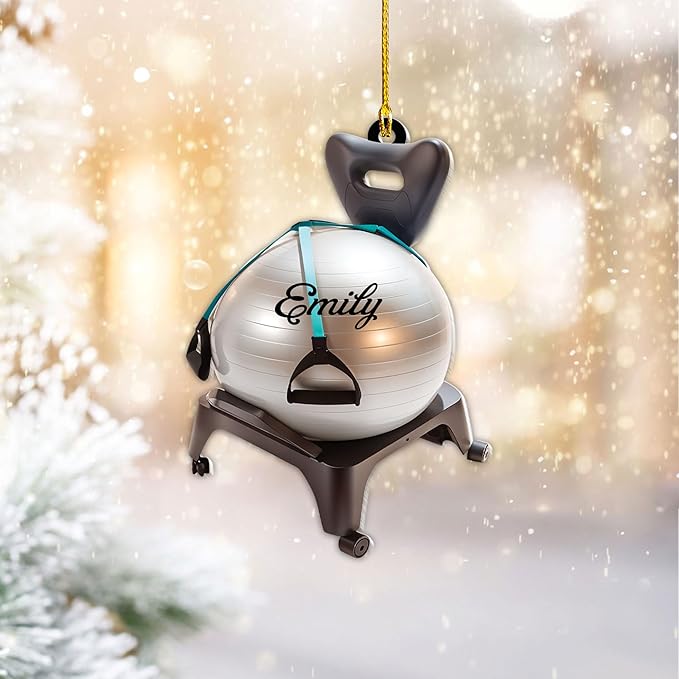 Personalized Pilates Acrylic Christmas Ornament - Instructors & Fitness Lovers LL48