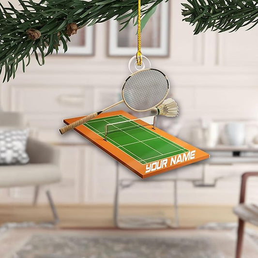 Pesonalized Christmas Gift for Badminton Players, Sports Lovers Badminton Ornament LL45