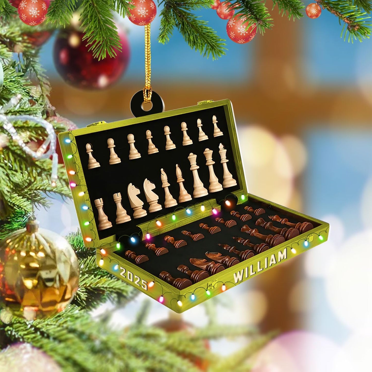 Personalized Name Chess Ornament Gift for Men Women Chess Team Player N19