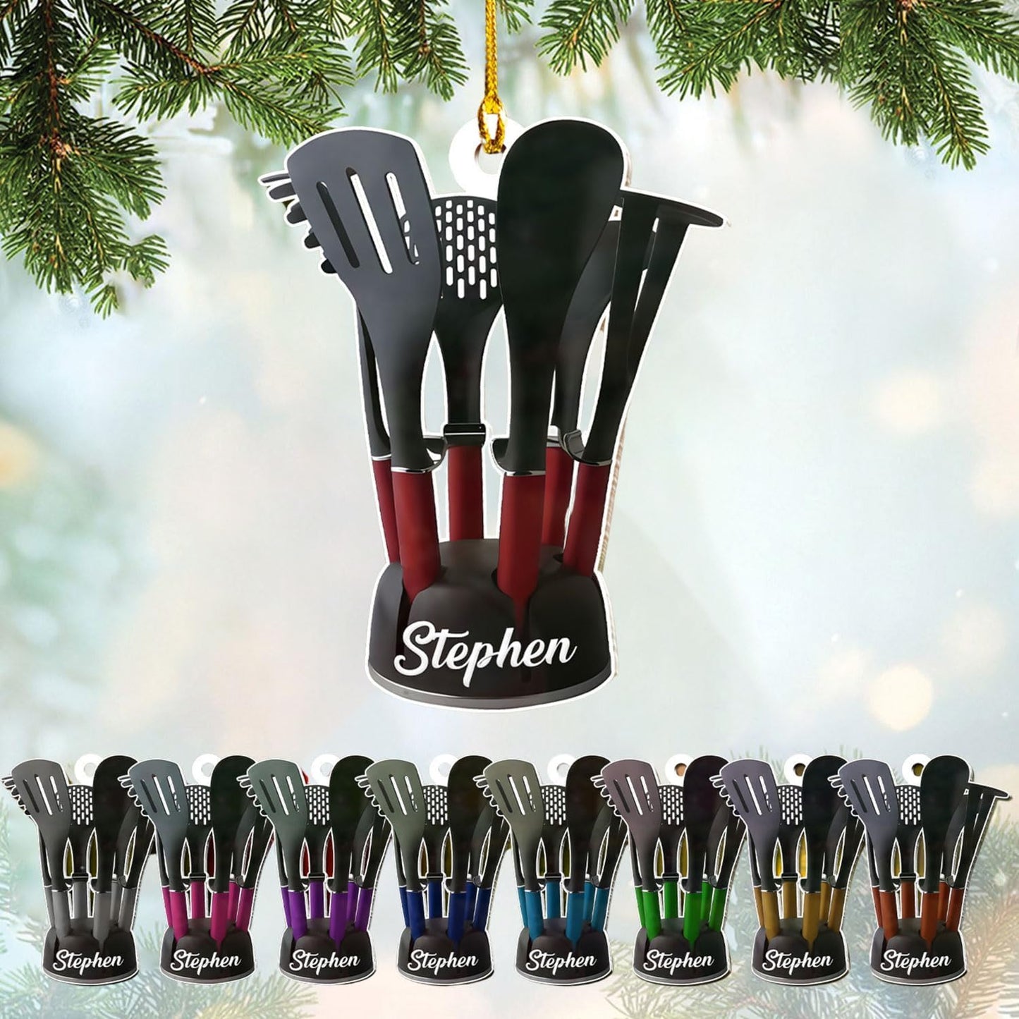 Personalized Chef Hat Ornament, Custom Cooking Baking Ornament for Christmas Tree N25