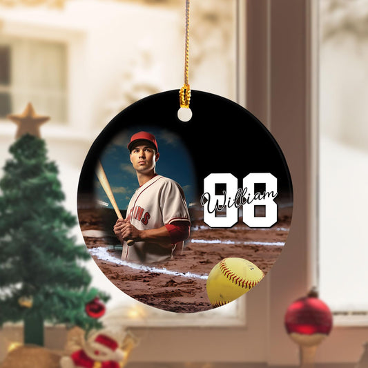 Personalized Softball Ornament – Custom Sports Christmas Tree C22