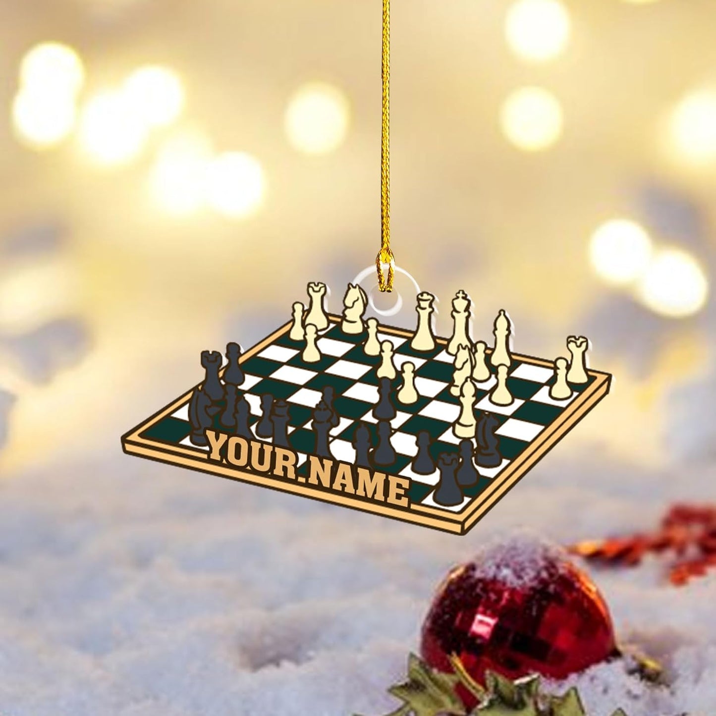 Personalized Name Chess Ornament Gift for Men Women Chess Team Player N31