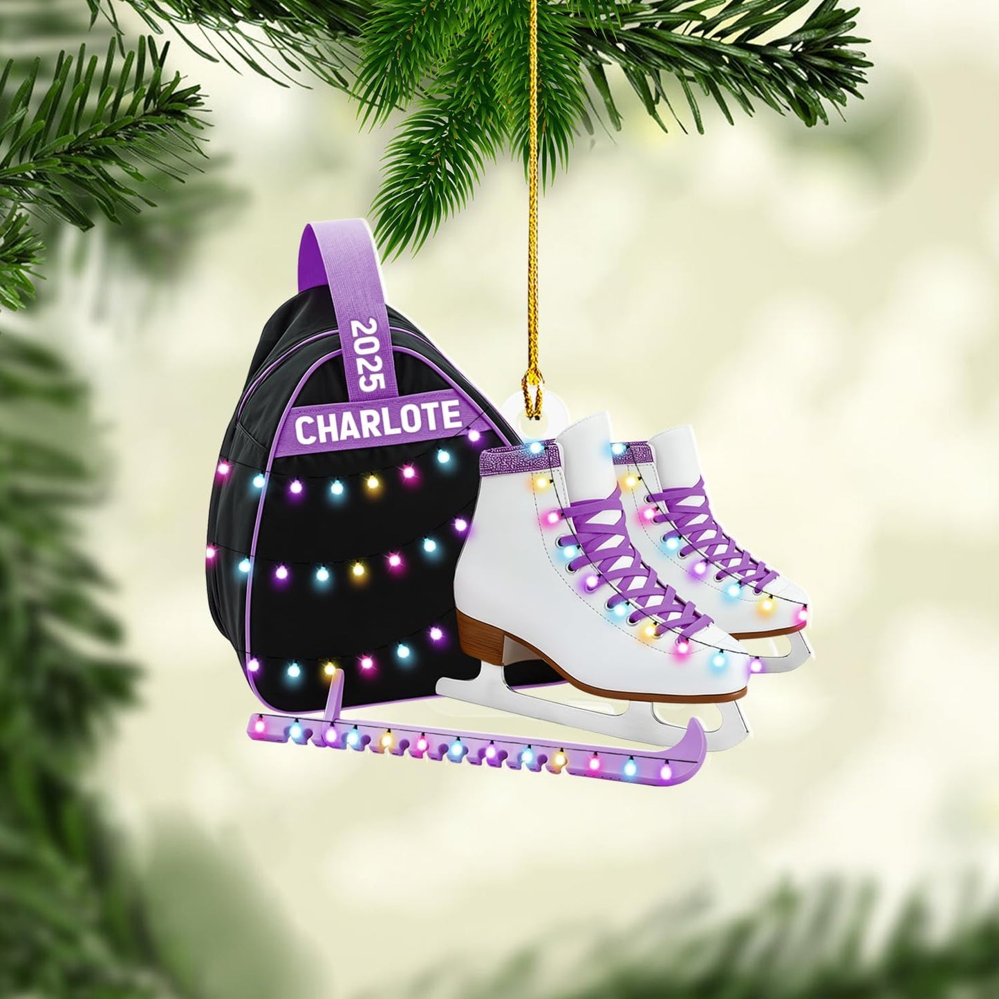 Personalized Ice Skating Christmas Ornament N10