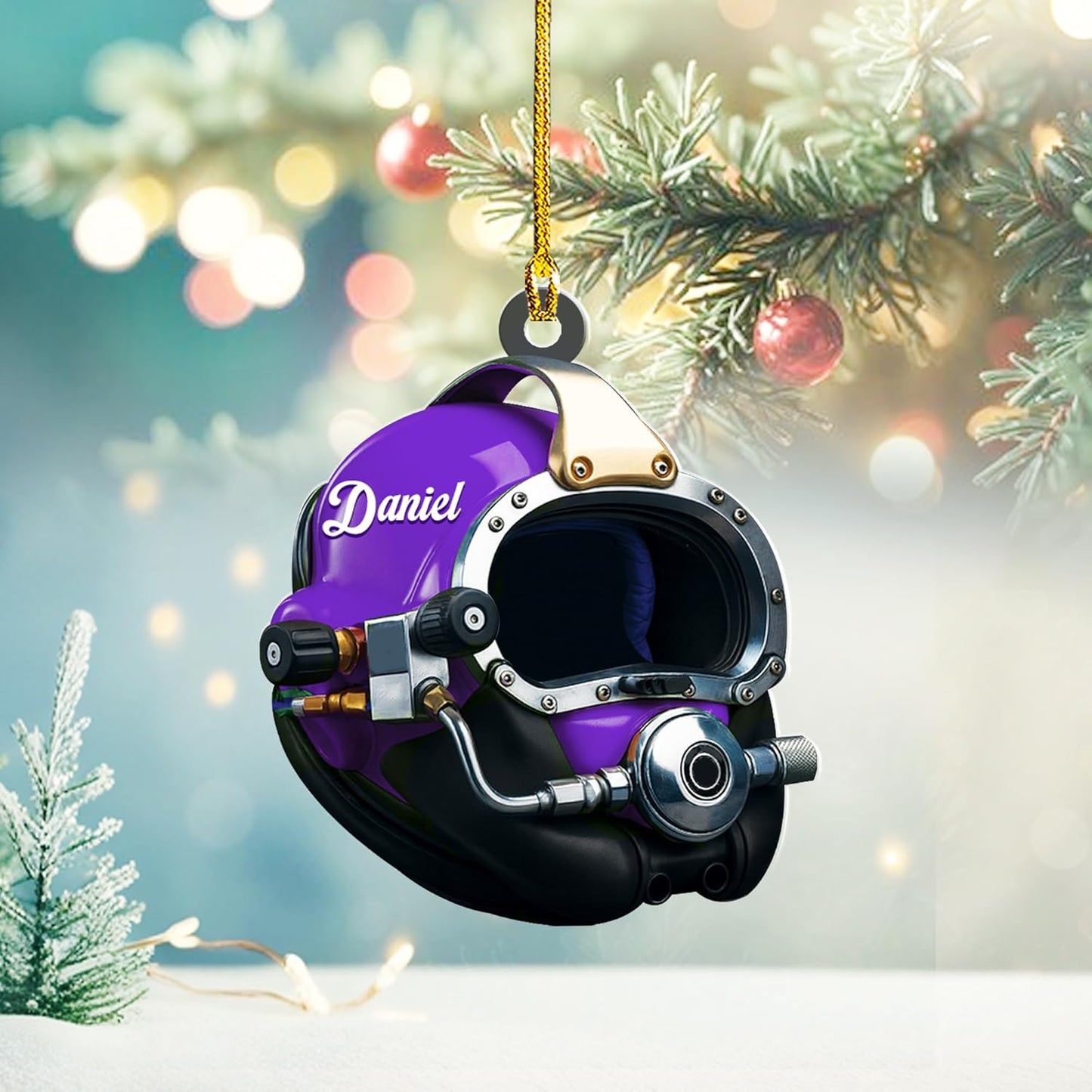 Custom Name Diving Ornament – Personalized Acrylic Scuba Diver Christmas Keepsake, Underwater Gift TSD20