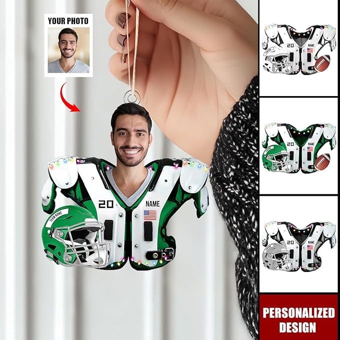 Personalized Football Player Ornament - American Football Ornament Gift LL30