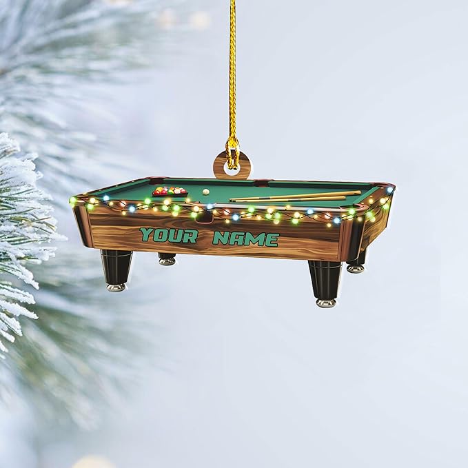 Personalized Billiards Ornament 2025, Billiards Christmas Ornaments N01