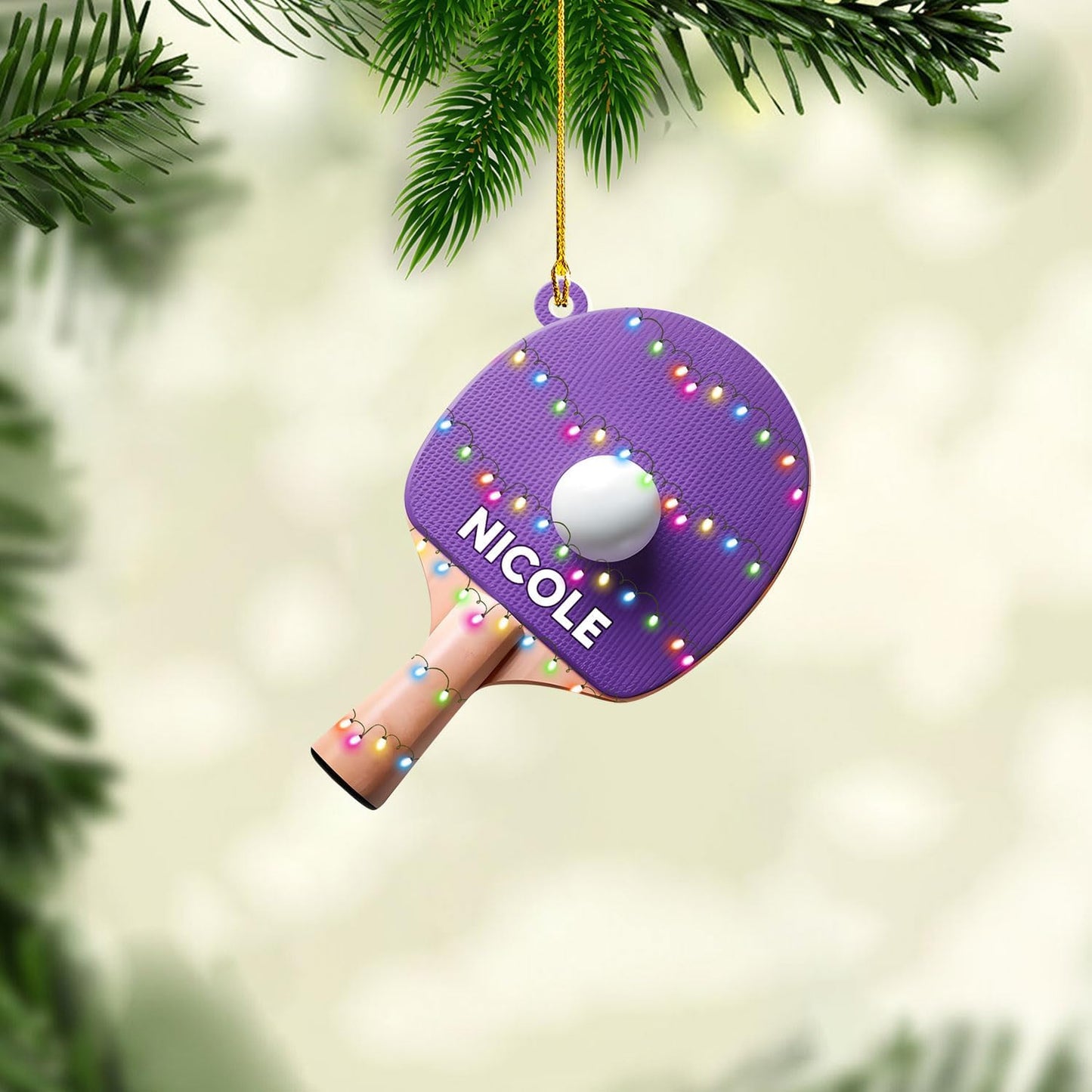 Custom Table Tennis Christmas Ornament – Personalized Ping Pong Player Gift, Acrylic 2D Flat Holiday Decoration, Unique Xmas Keepsake TT5