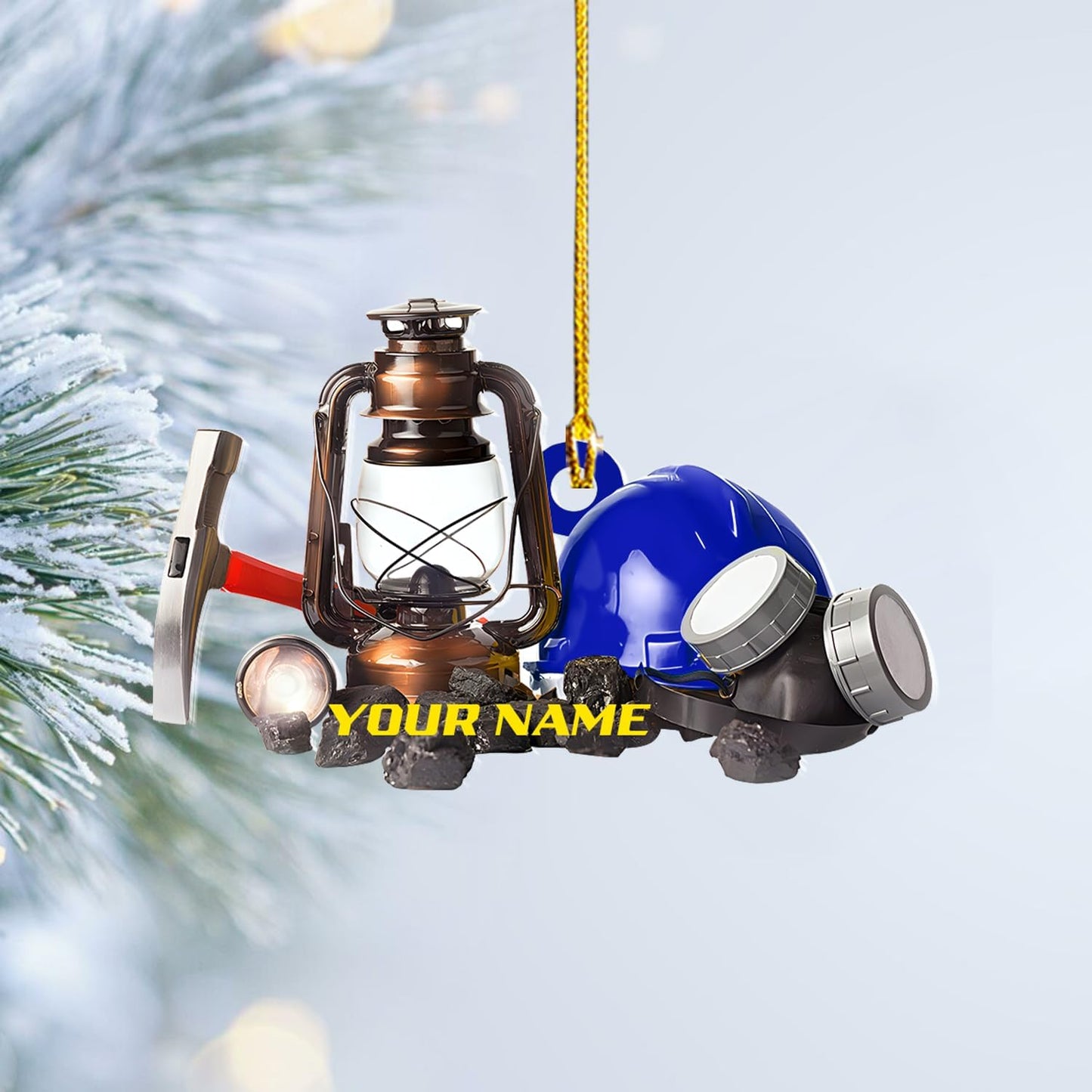 Custom Coal Miner Christmas Ornament – Personalized Name Decor Cmn3