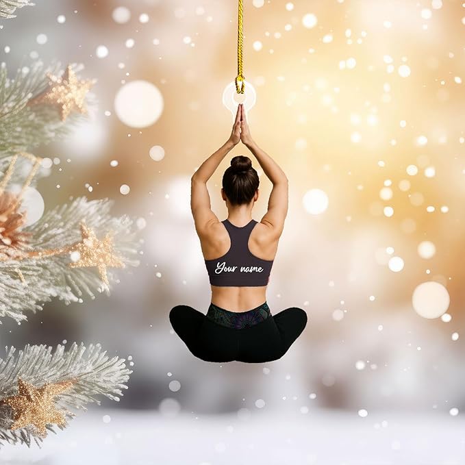 Personalized Yoga Lovers Ornament - Custom Yoga Christmas Decoration Gift LL4
