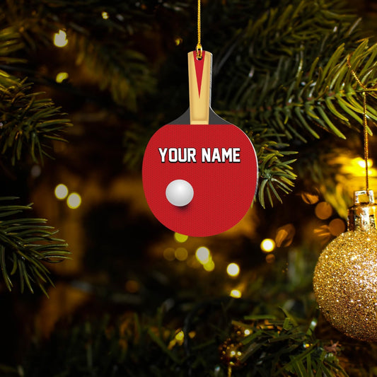 Custom Ping Pong Christmas Ornament – Personalized Acrylic Table Tennis Gift, Sport Holiday Tree Decoration, Flat 2D Design TT12