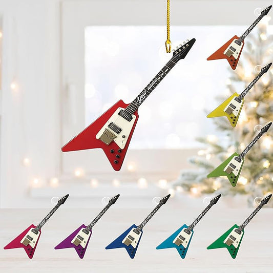 Personalized Electric and Acoustic Guitar Christmas Ornament - Guitar Ornament Gift LL32
