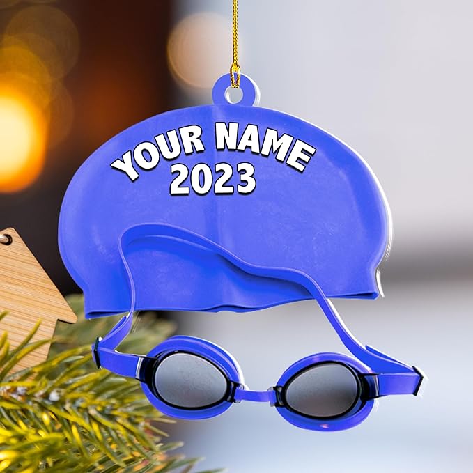 Personalized Swimming Ornament - Custom Swimmer Christmas Gift for Boys, Girls & Pool Lovers LL9