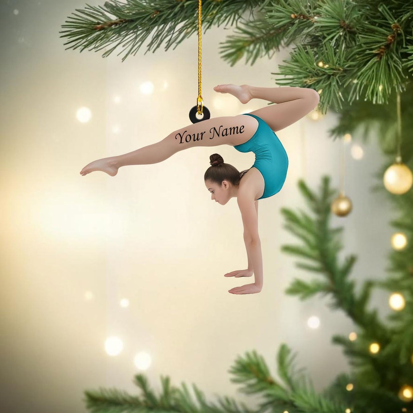 Personalized Name Gymnastics Ornament 2025, Girl Gymnast Ornaments  for Xmas C19