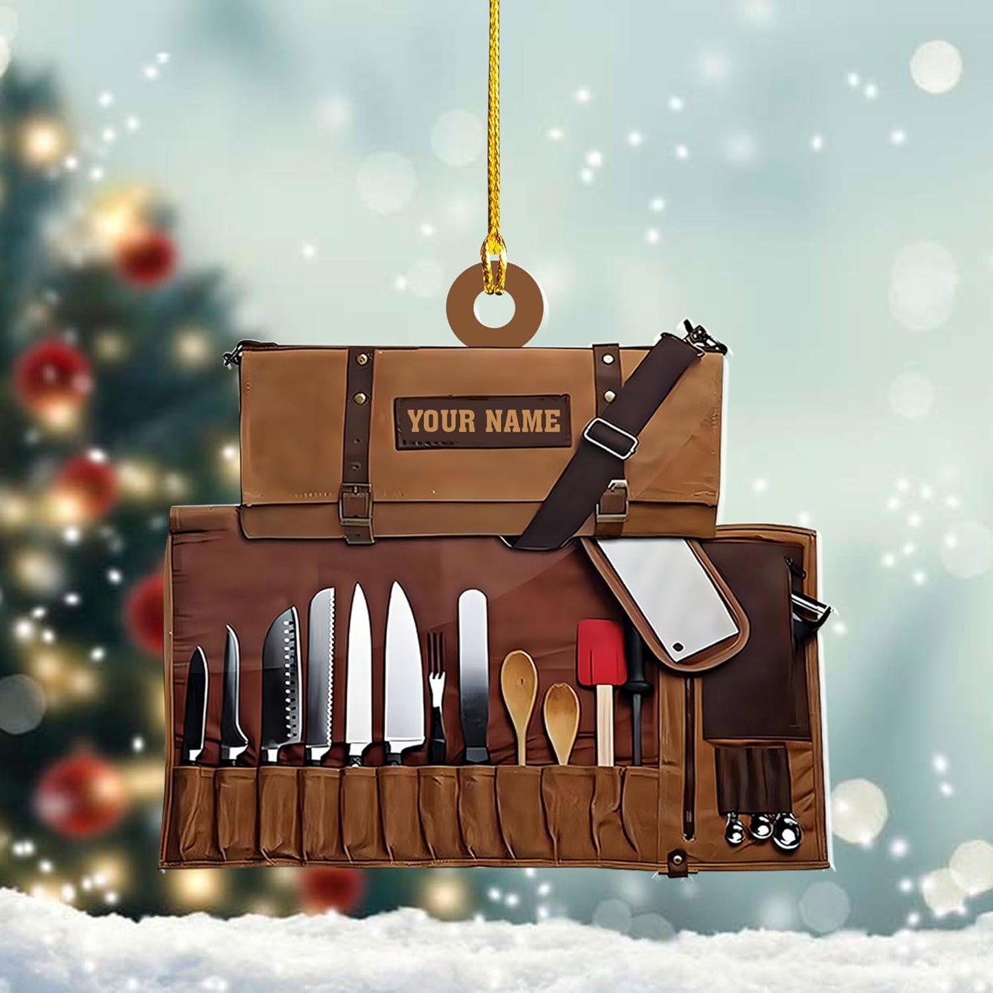 Personalized Chef Hat Ornament, Custom Cooking Baking Ornament for Christmas Tree, Kitchen Gift N01