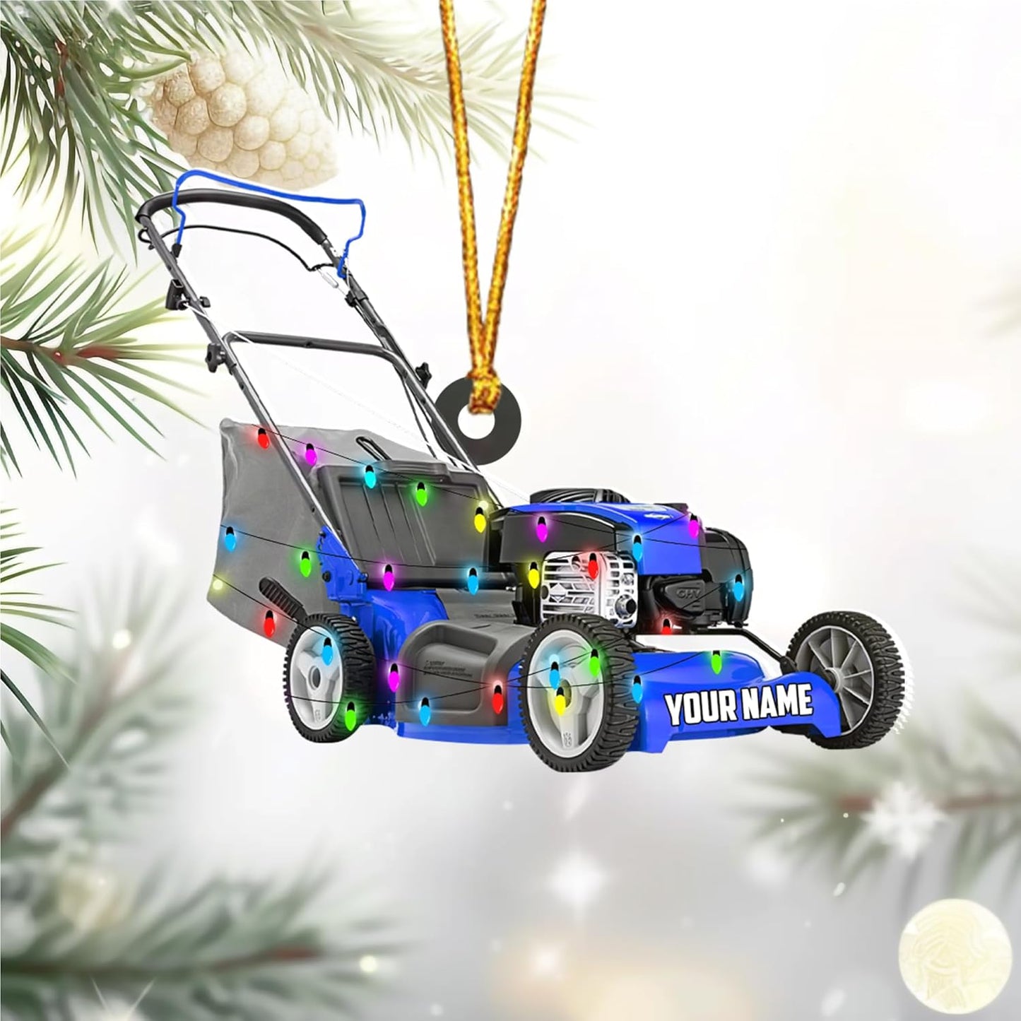 Personalized Lawn Mower Christmas Ornament | Custom Lawn Care Holiday Tree Decoration for Gardeners & Landscapers TG111