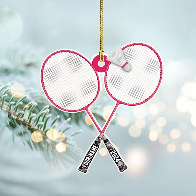 Pesonalized Christmas Gift for Badminton Players, Sports Lovers Badminton Ornament LL50