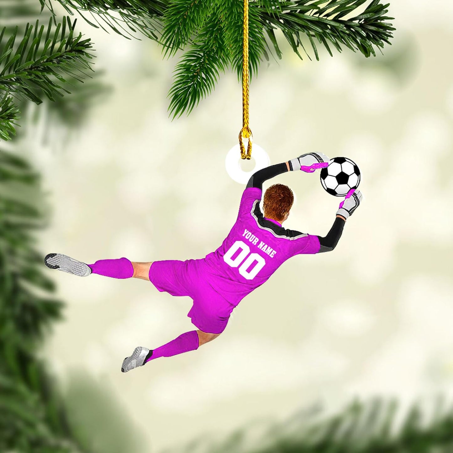 Personalized Soccer Player Christmas Ornament - Xmas Gift for Soccer Lovers C21