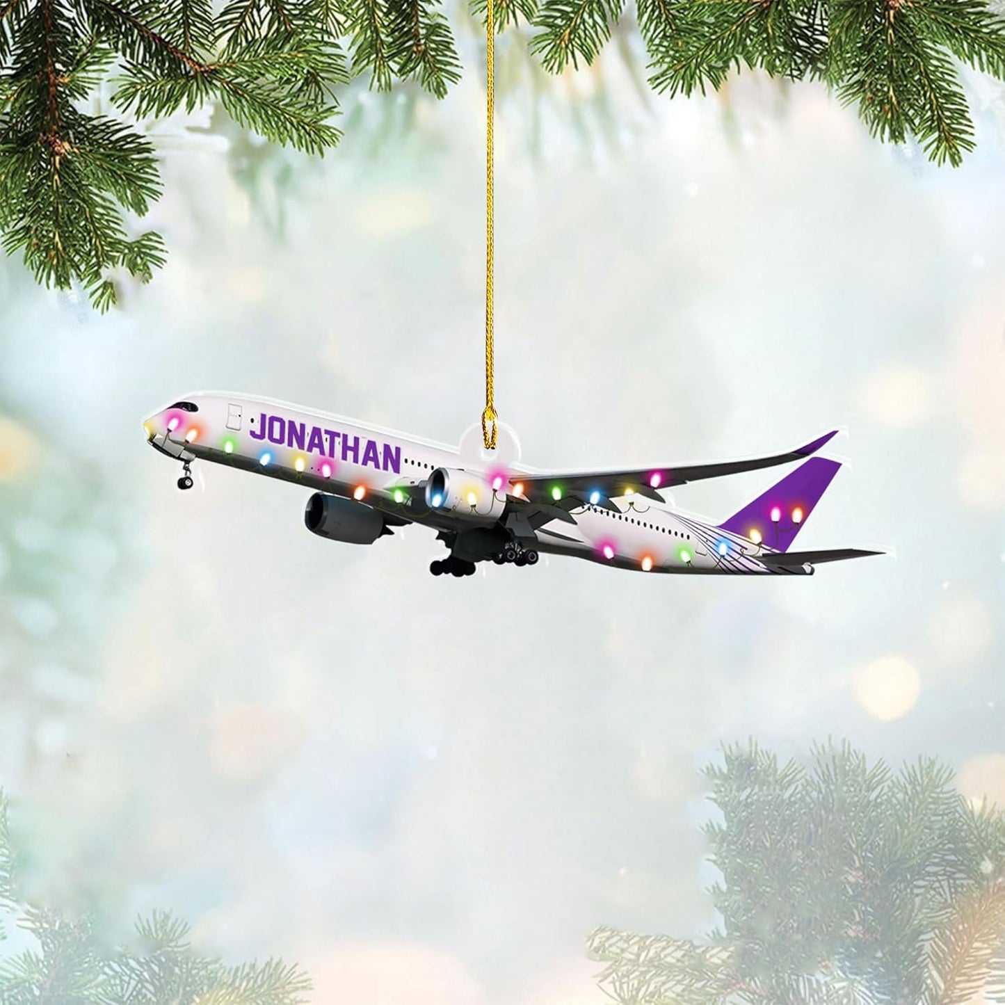 Personalized Airplane Pilot Christmas Ornament