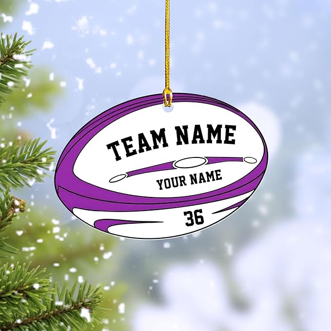 Personalized Rugby Player Christmas Gift for Sports Lovers - Rugby Ornament LL2