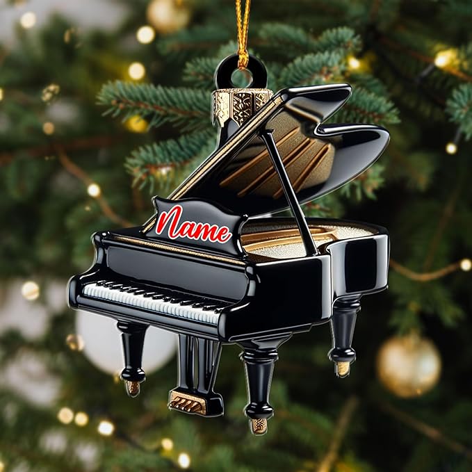 Customized Piano Ornament - Music Instrument Christmas Gift for Piano Lovers LL50
