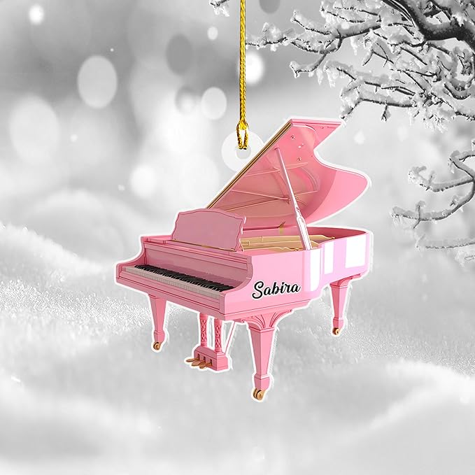Customized Piano Ornament - Music Instrument Christmas Gift for Piano Lovers LL37