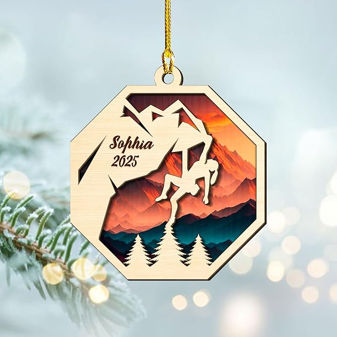 Personalized Rock Climber Christmas Gift for Mountaineers - Climbing Ornament LL16