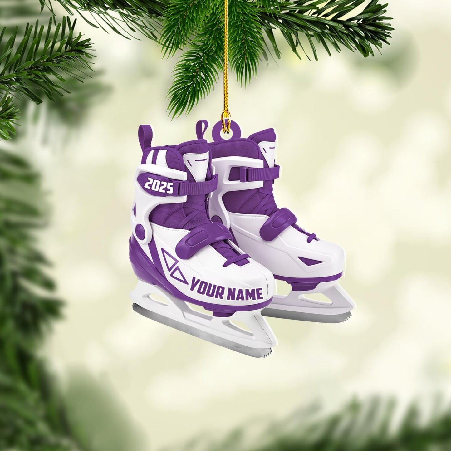 Personalized Ice Skating Christmas Ornament N08