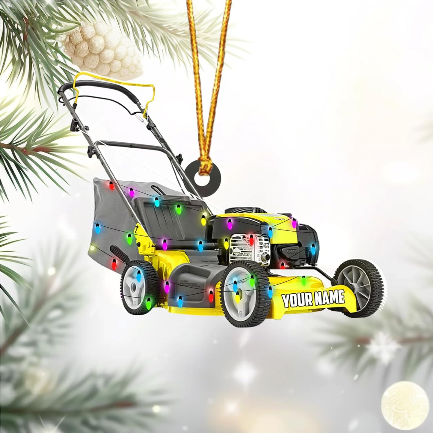Personalized Lawn Mower Christmas Ornament | Custom Lawn Care Holiday Tree Decoration for Gardeners & Landscapers TG111