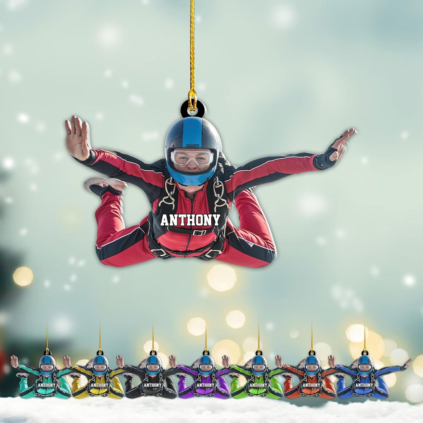 Custom Skydiving Christmas Ornament – Skydiver Xmas Decor O13