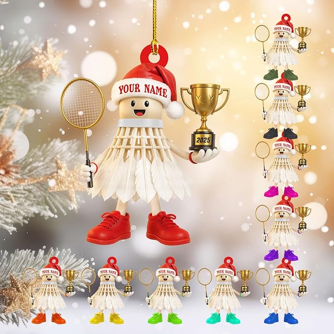 Pesonalized Christmas Gift for Badminton Players, Sports Lovers Badminton Ornament LL41