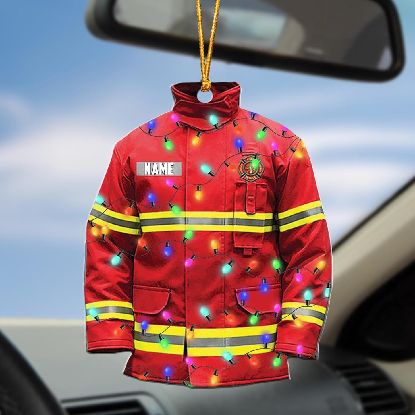 Personalized Firefighter Uniform Christmas Ornament Style 4