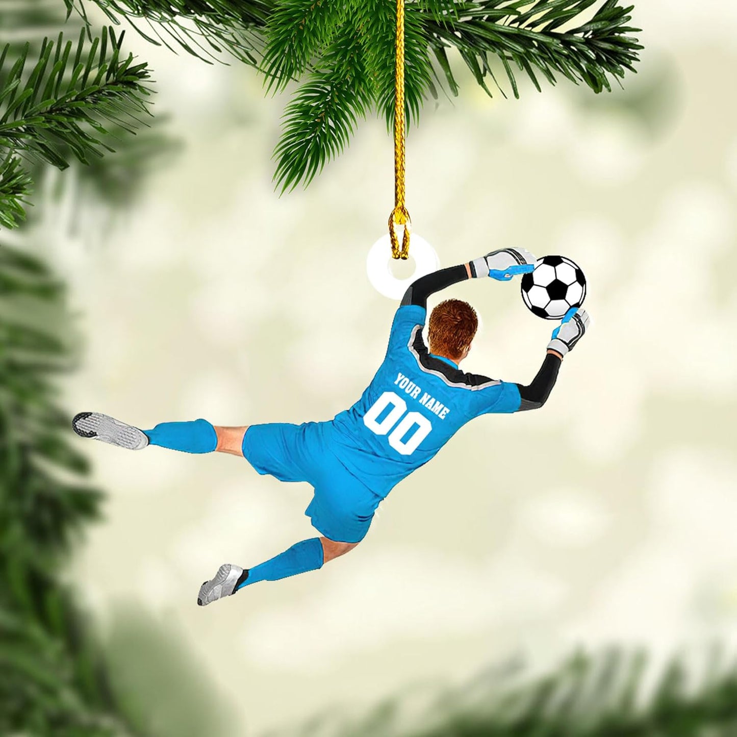 Personalized Soccer Player Christmas Ornament - Xmas Gift for Soccer Lovers C21