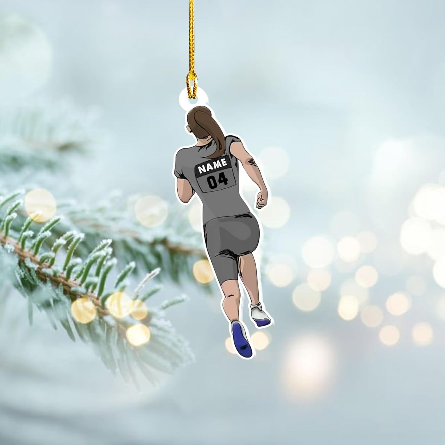 Personalized Marathon Ornament – Custom Name Acrylic Running Christmas Decoration, Runner Gift TM26